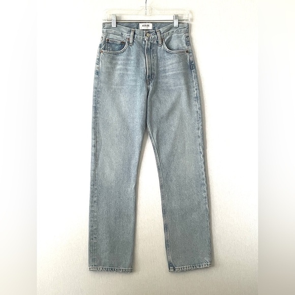 Agolde Mia Mid Rise Straight Leg Denim Jeans Size 24 - Picture 4 of 11